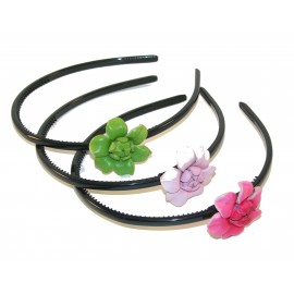 12 assorted leather Flower Hairband